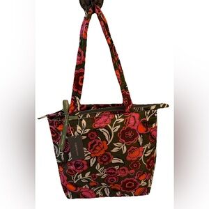 Vera Bradley Small Tote Bag Bubbly Flowers Green NWT